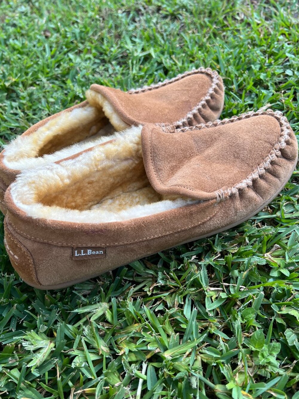 LL Bean Mens 8 Wicked Good Cozy Fall Slip On Loafer Slippers Venetian Brown